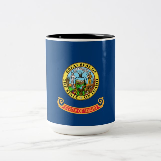 Caneca De Café Em Dois Tons Bandeira do Estado de Idaho (Centro)