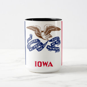 Caneca De Café Em Dois Tons Bandeira do Estado de Iowa