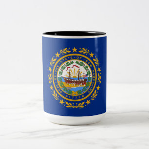 Caneca De Café Em Dois Tons Bandeira do Estado de New Hampshire