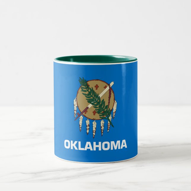 Caneca De Café Em Dois Tons Bandeira do Estado de Oklahoma (Centro)
