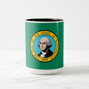 Caneca De Café Em Dois Tons Bandeira do Estado de Washington