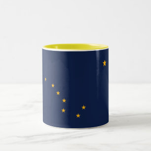 Caneca De Café Em Dois Tons Bandeira do Estado do Alasca