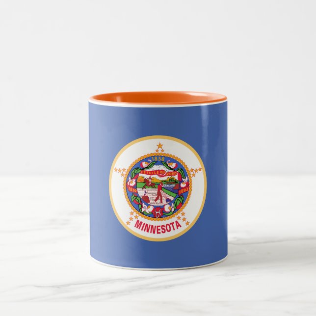 Caneca De Café Em Dois Tons Bandeira do Estado do Minnesota (Centro)