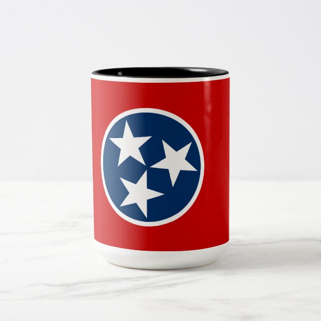 Caneca De Café Em Dois Tons Bandeira do Estado do Tennessee (Centro)