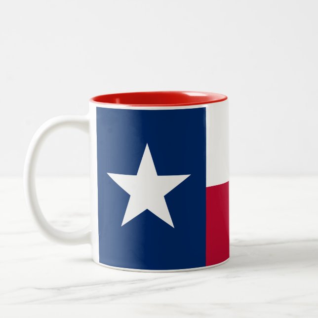 Caneca De Café Em Dois Tons Bandeira do Estado do Texas (Esquerda)
