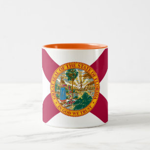 Caneca De Café Em Dois Tons Bandeira do Estado Patriótico da Flórida