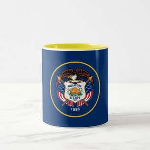 Caneca De Café Em Dois Tons Bandeira do Estado Patriótico de Utah