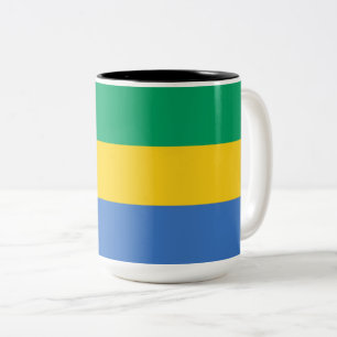 Caneca De Café Em Dois Tons Bandeira do Gabão (Gabão)