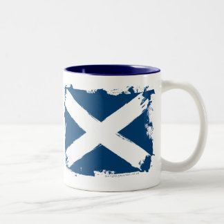 Caneca De Café Em Dois Tons Bandeira do Grunge de Scotland