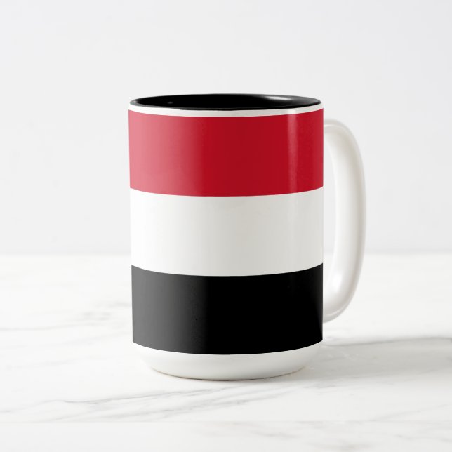Caneca De Café Em Dois Tons Bandeira do Iémen (Frente Esquerda)