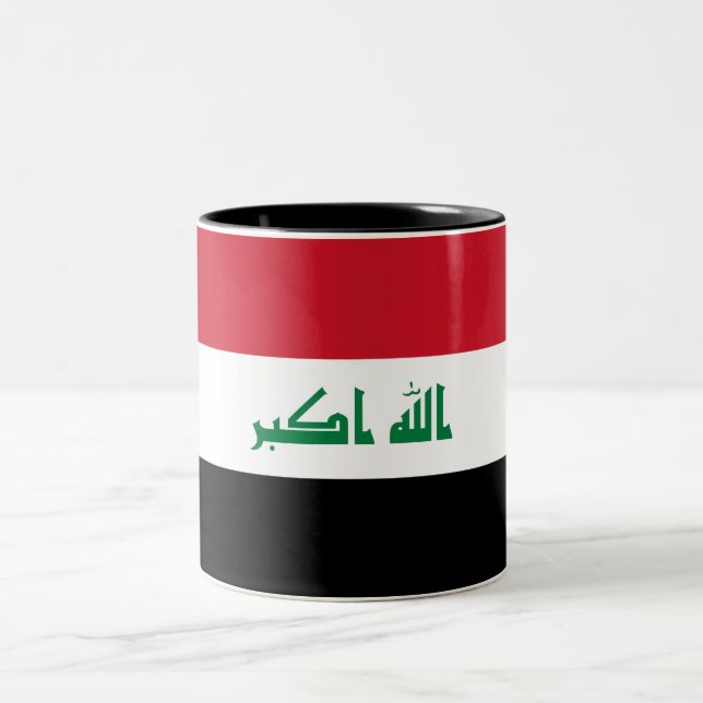 Caneca De Café Em Dois Tons Bandeira do Iraque (Centro)