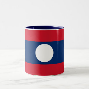 Caneca De Café Em Dois Tons Bandeira do Laos