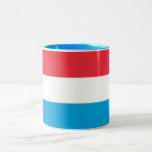 Caneca De Café Em Dois Tons Bandeira do Luxemburgo<br><div class="desc">Bandeira Patriótica do Luxemburgo.</div>