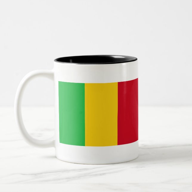 Caneca De Café Em Dois Tons Bandeira do Mali (Esquerda)