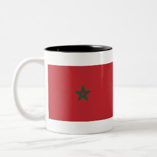 Caneca De Café Em Dois Tons Bandeira do Marrocos