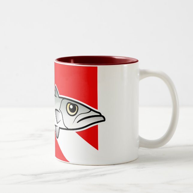 Caneca De Café Em Dois Tons Bandeira do mergulho do Barracuda (Direita)