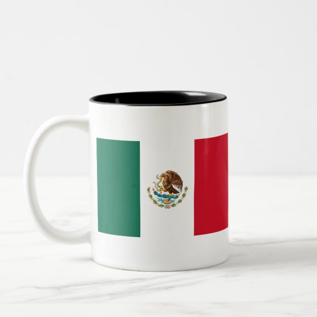 Caneca De Café Em Dois Tons Bandeira do México (Esquerda)
