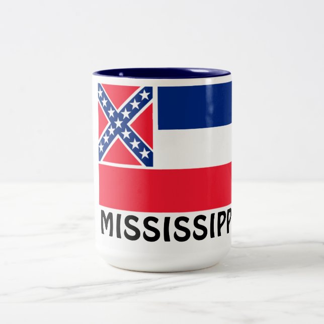 Caneca De Café Em Dois Tons bandeira do Mississippi (Centro)