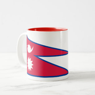 Caneca De Café Em Dois Tons Bandeira do Nepal