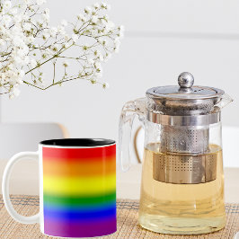 Caneca De Café Em Dois Tons Bandeira do Orgulho Arco-íris LGBTQ+ Gradiente - B