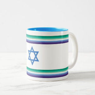 Caneca De Café Em Dois Tons Bandeira do Orgulho de Israel Homens que Amam Home