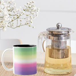 Caneca De Café Em Dois Tons Bandeira do Orgulho Genderfae Gradiente