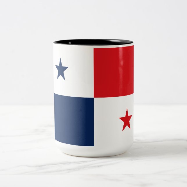 Caneca De Café Em Dois Tons Bandeira do Panamá (Centro)