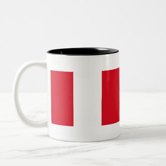 Caneca De Café Em Dois Tons Bandeira do Peru (Esquerda)