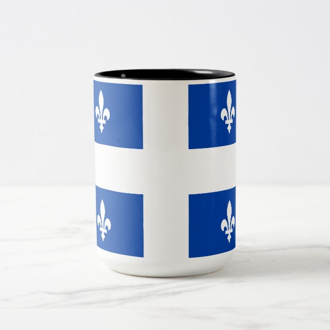 Caneca De Café Em Dois Tons Bandeira do Quebec (Centro)