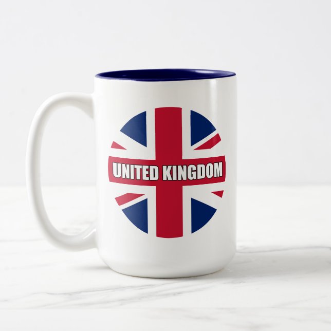 Caneca De Café Em Dois Tons Bandeira do Reino Unido (Esquerda)