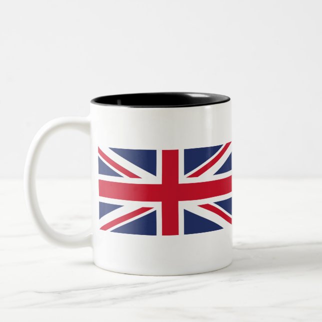 Caneca De Café Em Dois Tons Bandeira do Reino Unido (Esquerda)