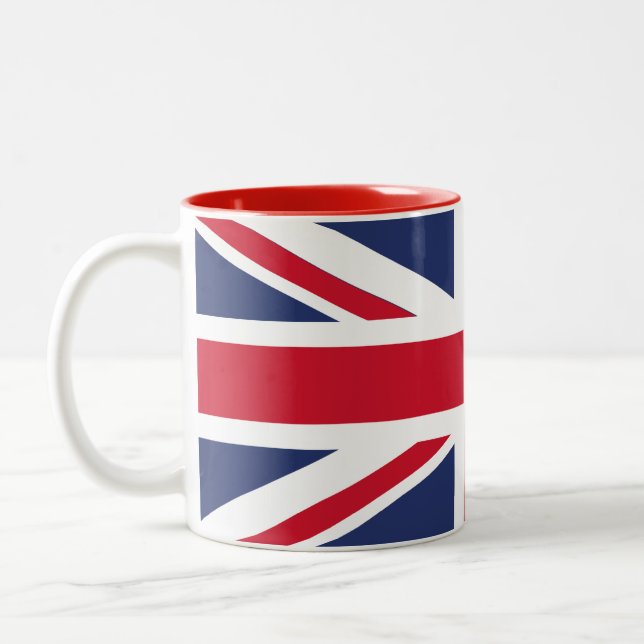 Caneca De Café Em Dois Tons Bandeira do Reino Unido (Esquerda)
