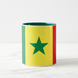 Caneca De Café Em Dois Tons Bandeira do Senegal