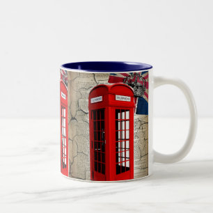 Caneca De Café Em Dois Tons bandeira do sindicato jubilee coroa estante vermel