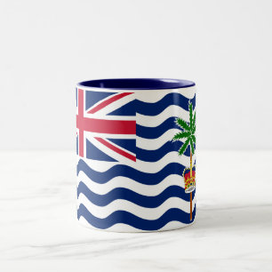 Caneca De Café Em Dois Tons Bandeira do Território Britânico do Oceano Índico