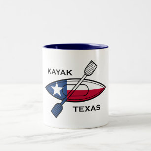 Caneca De Café Em Dois Tons Bandeira do Texas de Caiaque