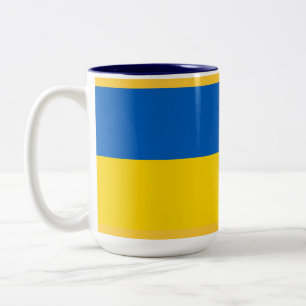 Caneca De Café Em Dois Tons Bandeira do ucraniano de UCRÂNIA