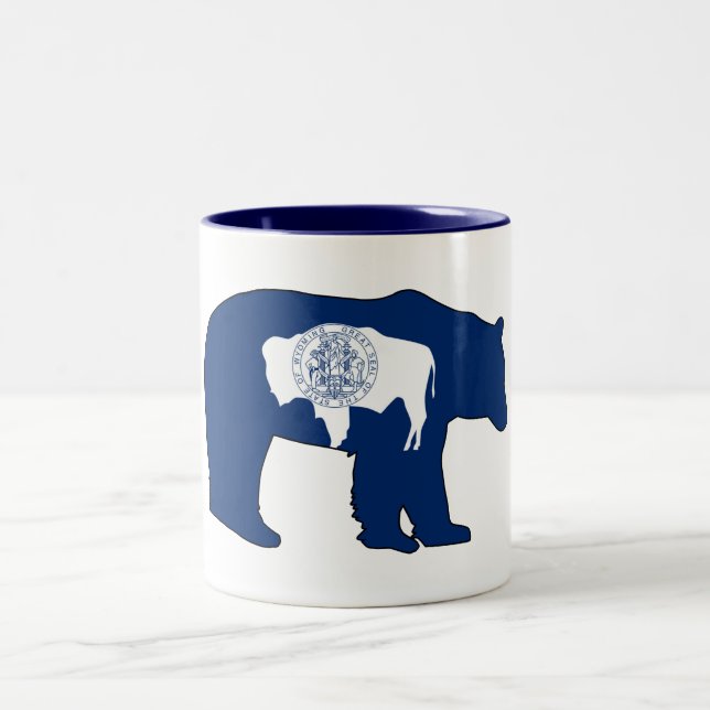 Caneca De Café Em Dois Tons Bandeira do Wyoming (Centro)