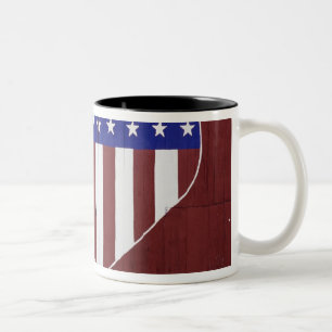 Caneca De Café Em Dois Tons Bandeira dos Estados Unidos Coração-Dada forma