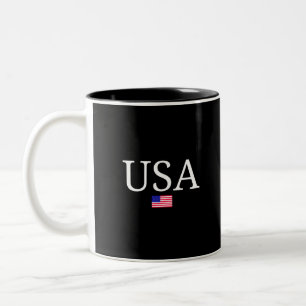 Caneca De Café Em Dois Tons Bandeira dos EUA-Bandeira dos EUA-América-American