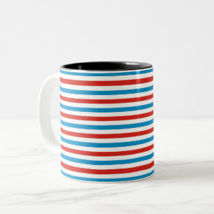 Caneca De Café Em Dois Tons bandeira dos EUA padrão listras azul cidade de chi