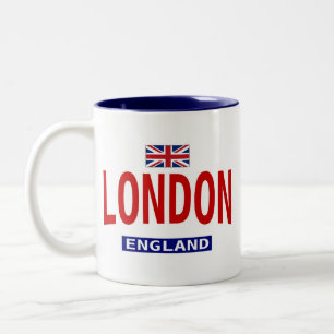 Caneca De Café Em Dois Tons Bandeira e frase de Londres Inglaterra