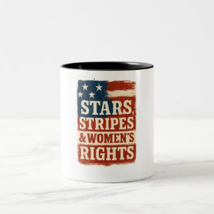 Caneca De Café Em Dois Tons Bandeira em Distress Stars, Stripes & Direitos da 
