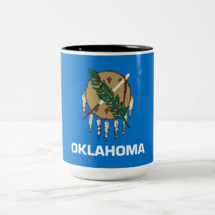 Caneca De Café Em Dois Tons Bandeira Estadual de Oklahoma