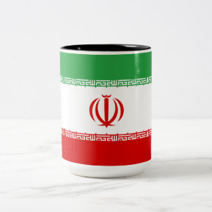 Caneca De Café Em Dois Tons Bandeira Iraniana (Irã) (Persa)