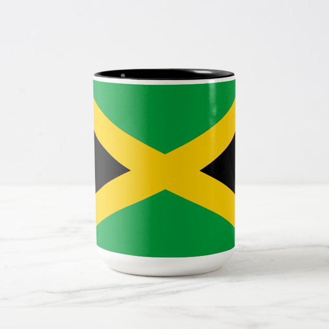 Caneca De Café Em Dois Tons Bandeira jamaicana (Centro)
