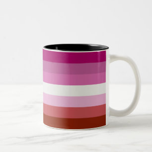 Caneca De Café Em Dois Tons Bandeira Lésbica