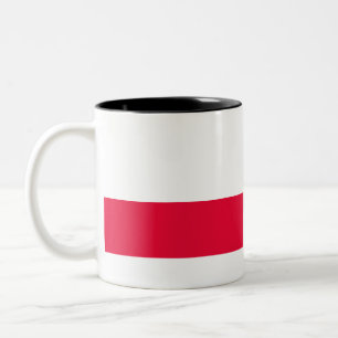 Caneca De Café Em Dois Tons Bandeira Nacional da Polônia - Rzeczpospolita Pols