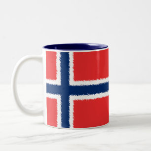 Caneca De Café Em Dois Tons Bandeira norueguesa