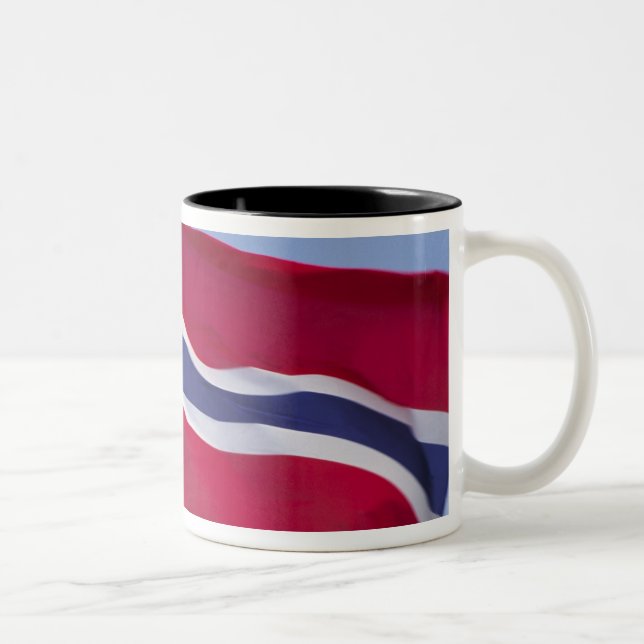 Caneca De Café Em Dois Tons bandeira norueguesa RF) (Direita)